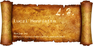 Luczi Henrietta névjegykártya